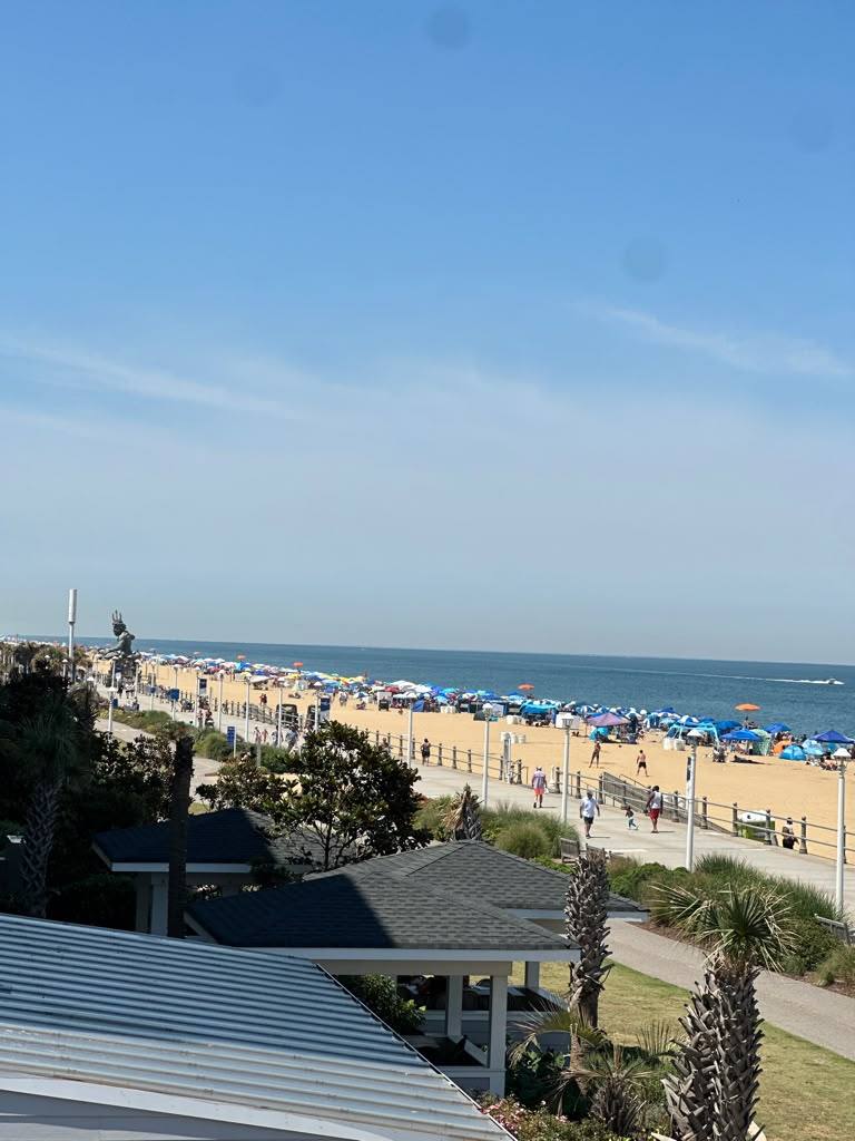 Shoreline view with the Neptune statue in the distance